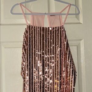 Pink Sequin Strappy Top